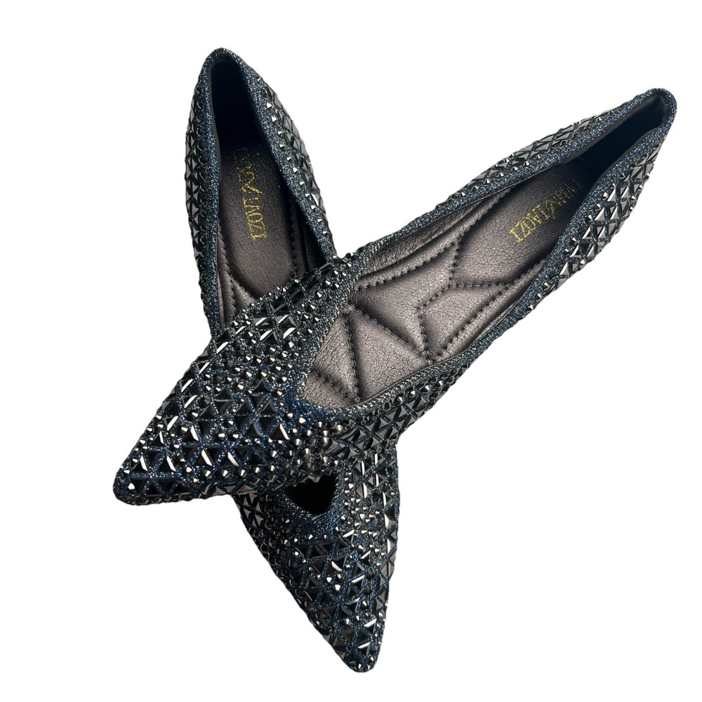 Rivets Flats Pointed Toe Glitter Beading Ballerian Shoes Shallow Mouth‎ Sequined